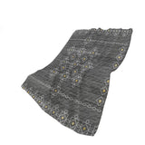 50" X 70" Gray And Gold Geometric Plush Throw Blanket