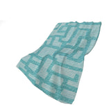 50" X 70" Turquoise And Aqua Abstract Plush Throw Blanket