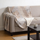 50" X 70" Coffee And Gray Microfiber Abstract Plush Throw Blanket