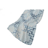 50" X 70" Blue And Ivory Abstract Plush Throw Blanket