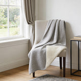 50" X 70" Gray And Light Gray Microfiber Houndstooth Plush Throw Blanket