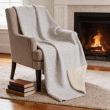 50" X 70" Linen And Ivory Microfiber Geometric Plush Throw Blanket