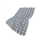 50" X 70" Navy Blue And Ivory Geometric Plush Throw Blanket
