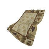 50" X 70" Khaki Green And Beige Animal Print Plush Throw Blanket