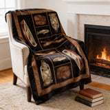 50" X 70" Midnight Brown And Beige Microfiber Animal Print Plush Throw Blanket