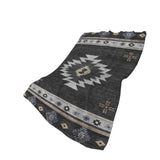 50" X 70" Midnight Gray And Beige Geometric Plush Throw Blanket