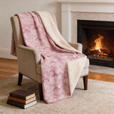 50" X 70" Pink And Ivory Microfiber Animal Print Plush Throw Blanket