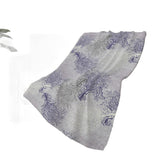 50" X 70" Purple Ivory And Gray Floral Plush Throw Blanket
