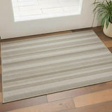 2' X 3' Tan And Brown Striped Area Rug