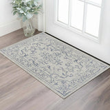 2' X 3' Navy Blue And Gray Medallion Area Rug