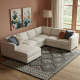 8' X 10' Black And Beige Geometric Area Rug