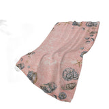 50" X 70" Peach Ivory And Chocolate Animal Print Plush Throw Blanket