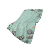 50" X 70" Pale Aqua Beige And Chocolate Animal Print Plush Throw Blanket