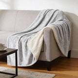 50" X 70" Gray And Ivory Microfiber Animal Print Plush Throw Blanket