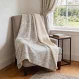50" X 70" Beige And Ivory Microfiber Animal Print Plush Throw Blanket
