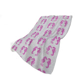 50" X 70" Pink And Silver Animal Print Plush Throw Blanket