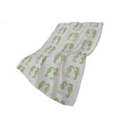 50" X 70" Green And Ivory Animal Print Plush Throw Blanket