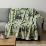 50" X 70" Green Palm Tree Microfiber Plush Throw Blanket