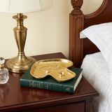 7" Gold Cast Iron Handmade Mushroom Trinket Tray