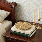 6" Gold Cast Iron Lily Pad Trinket Tray