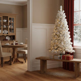 4' White Pre Lit Full Pine Christmas Tree