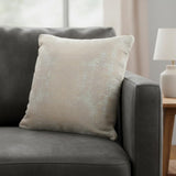 20" Beige And Gray Abstract Polyester Blend Throw Pillow Cover