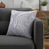 20" Silver And Gray Abstract Throw Pillow Cover