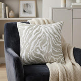 20" Ivory And Silver Throw Pillow Cover with Texture