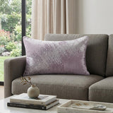 16" X 24" Gray And Silver Lumbar Throw Pillow Cover with Texture