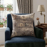 18" Beige And Taupe Floral Throw Pillow Cover