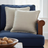 Set of Two 22" X 22" Gray Lumbar Cotton Throw Pillow Covers