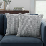 Set of Two 18" X 18" Gray And White Lumbar Geometric Cotton Throw Pillow Covers