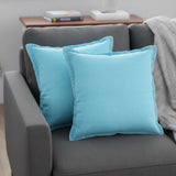 Set of Two 20" X 20" Blue Lumbar Cotton Throw Pillow Covers