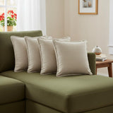 Set of Four 22" X 22" Gray Lumbar Cotton Throw Pillow Covers