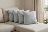 Set of Four 18" X 18" Gray And White Lumbar Geometric Cotton Throw Pillow Covers