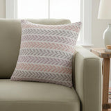 18" Purple And Pink Beach Chevron Cotton Throw Pillow Cover