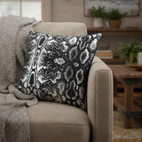 20" Black And Silver Beach Cotton Throw Pillow Cover