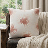 22" Coral And Off White Floral Throw Pillow
