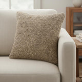 24" Brown Wool Throw Pillow