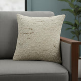 24" Ivory And Beige Wool Throw Pillow