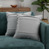 Set of Two 20" Gray Cotton Throw Pillows