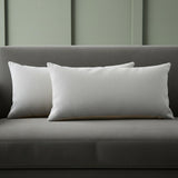 Set of Two 14" X 36" Gray Lumbar Cotton Throw Pillows