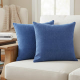 Set of Two 20" Blue Cotton Throw Pillows