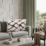 Set of Two 20" White And Black Diamond Throw Pillows