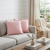 Set of Two 20" Pink Cotton Throw Pillows