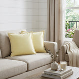 Set of Two 20" Yellow Cotton Throw Pillows