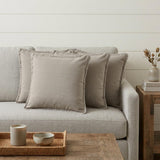 Set of Four 24" Gray Cotton Throw Pillows