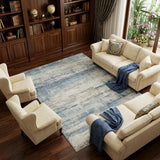 6' X 9' Blue Red And Gray Abstract Washable Area Rug