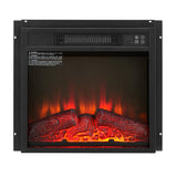 18" Black Metal Electric Fireplace Insert With LED