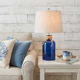 24" Clear Novelty Table Lamp With Drum Shade